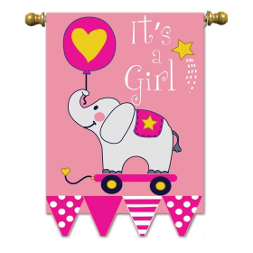 It's A Girl Garden Flag