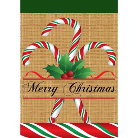 Candy Caneburlap Garden Flag