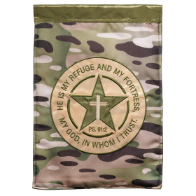 Psalm 91:2 Garden Flag Double Applique
