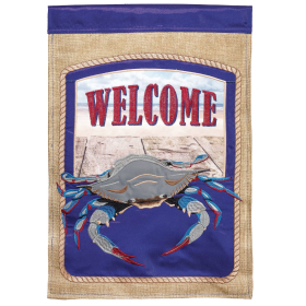 Crab Applique Garden Flag