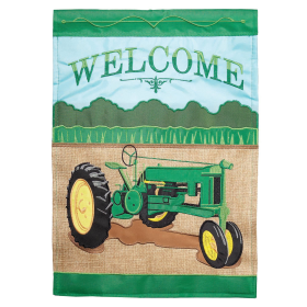 Welcome Tractor Flag Garden Double Applique