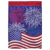 Patriotic Fireworks Double Applique Garden Flag