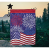 Patriotic Fireworks Double Applique Garden Flag
