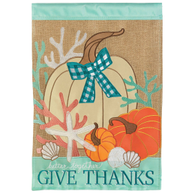 Coastal Thanksgiving Double Applique Garden Flag