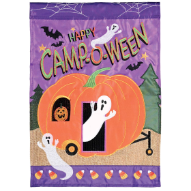 Garden Flag Happy Camp-O-Ween Ghost