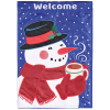 Garden Flag Hot Cocoa Snowman Welcome