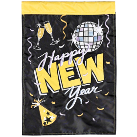 Garden Flag Disco Ball Happy New Year