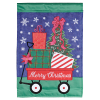 Garden Flag Burlap Merry Christmas Wagon