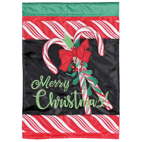 Garden Flag Christmas Candy Cane Bow Tie