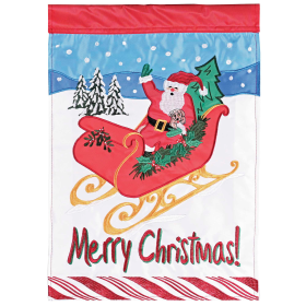 Garden Flag Santa Christmas Sleigh