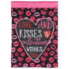 Garden Flag Love Kisses Valentine Wishes