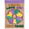 Garden Flag Burlap King Cake Peace Love