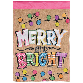 Garden Flag Merry Bright String Lights