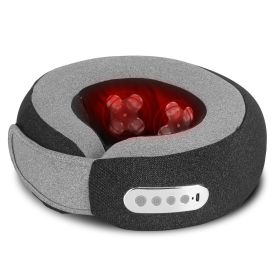 1Pc 2 In 1 Neck Massager Pillow With Heat Electric Memory Foam Travel Pillow Shiatsu Neck Massager With 3 Speeds Timer For Home Office Travel