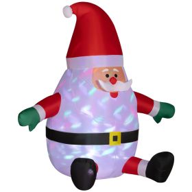 6 Blow-Up Outdoor Yard Display, Inflatable Christmas Santa Claus with Rotating Magic Ball Light for Garden Party