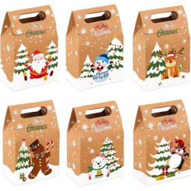 24 Pack Christmas Kraft Candy Boxes, Paper Cookie & Treat Gift Boxes For Holiday Wrapping, Xmas Parties, Favors & Decorations