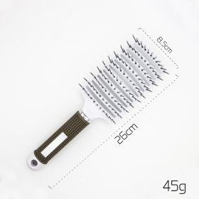 Hairbrush Anti Klit Brushy Haarborstel Women Detangler Hair Brush Bristle Nylon Scalp Massage  Teaser Hair Brush Comb (Option: White-No brush-1pc)