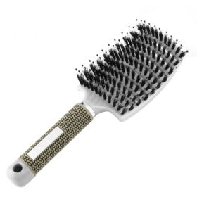 Hairbrush Anti Klit Brushy Haarborstel Women Detangler Hair Brush Bristle Nylon Scalp Massage  Teaser Hair Brush Comb (Option: White-Brush-1pc)
