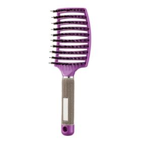Hairbrush Anti Klit Brushy Haarborstel Women Detangler Hair Brush Bristle Nylon Scalp Massage  Teaser Hair Brush Comb (Option: Purple-Brush-1pc)