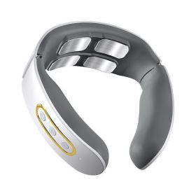 Cervical spine electric hot compress neck protector (Option: White-B-USB)
