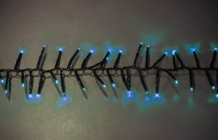 25' Long 760 count 3mm Cluster String Lights with Remote and Multi Function Effects (Option: Blue)