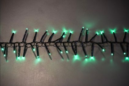 25' Long 760 count 3mm Cluster String Lights with Remote and Multi Function Effects (Option: Green)