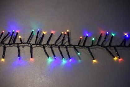 25' Long 760 count 3mm Cluster String Lights with Remote and Multi Function Effects (Option: RGB)