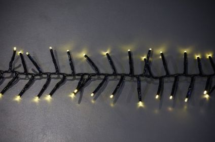 25' Long 760 count 3mm Cluster String Lights with Remote and Multi Function Effects (Option: Warm White)