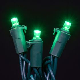 LED Concave 5MM Light Set, 70 Ct, 6" Spacing, 3 Wire (Option: Green)