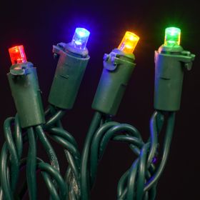 LED Concave 5MM Light Set, 70 Ct, 6" Spacing, 3 Wire (Option: Multi Color)
