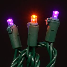 LED Concave 5MM Light Set, 70 Ct, 6" Spacing, 3 Wire (Option: Orange/Purple)