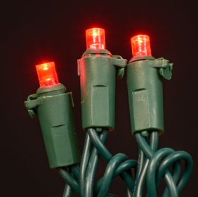 LED Concave 5MM Light Set, 70 Ct, 6" Spacing, 3 Wire (Option: Red)