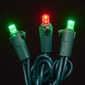 LED Concave 5MM Light Set, 70 Ct, 6" Spacing, 3 Wire (Option: Red/Green)