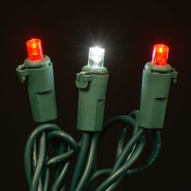 LED Concave 5MM Light Set, 70 Ct, 6" Spacing, 3 Wire (Option: Red/White)