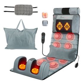 Full Body Electric Massage Mat Heating Vibration Massage Pad Cushion Back Massage Mattress Chair Pad with Neck Foot Massage Head Pillow and Cloth Lumb (Option: Advanced)