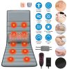 Full Body Electric Massage Mat with Heat Vibration Massage Pad Cushion Back Massage Mattress Chair Pad with Inflatable Head Pillow Lumbar Pillow with