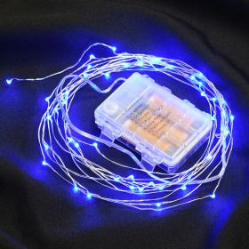 Wire Lights 50 Bulbs Battery Operated (Option: 16' lengthBlue)