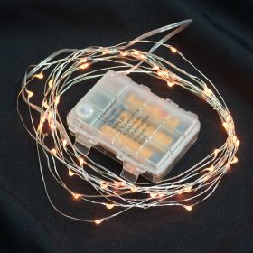 Wire Lights 50 Bulbs Battery Operated (Option: 16' lengthOrange)