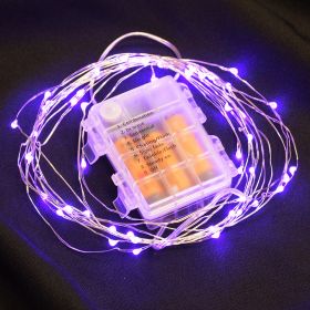 Wire Lights 50 Bulbs Battery Operated (Option: 16' lengthPurple)