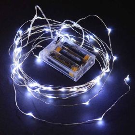 Wire Lights 50 Bulbs Battery Operated (Option: 16' lengthWhite)