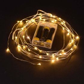 Wire Lights 50 Bulbs Battery Operated (Option: 16' lengthWarm White)